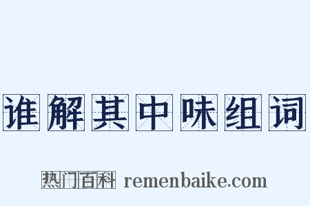 谁解其中味组词是什么意思的图片